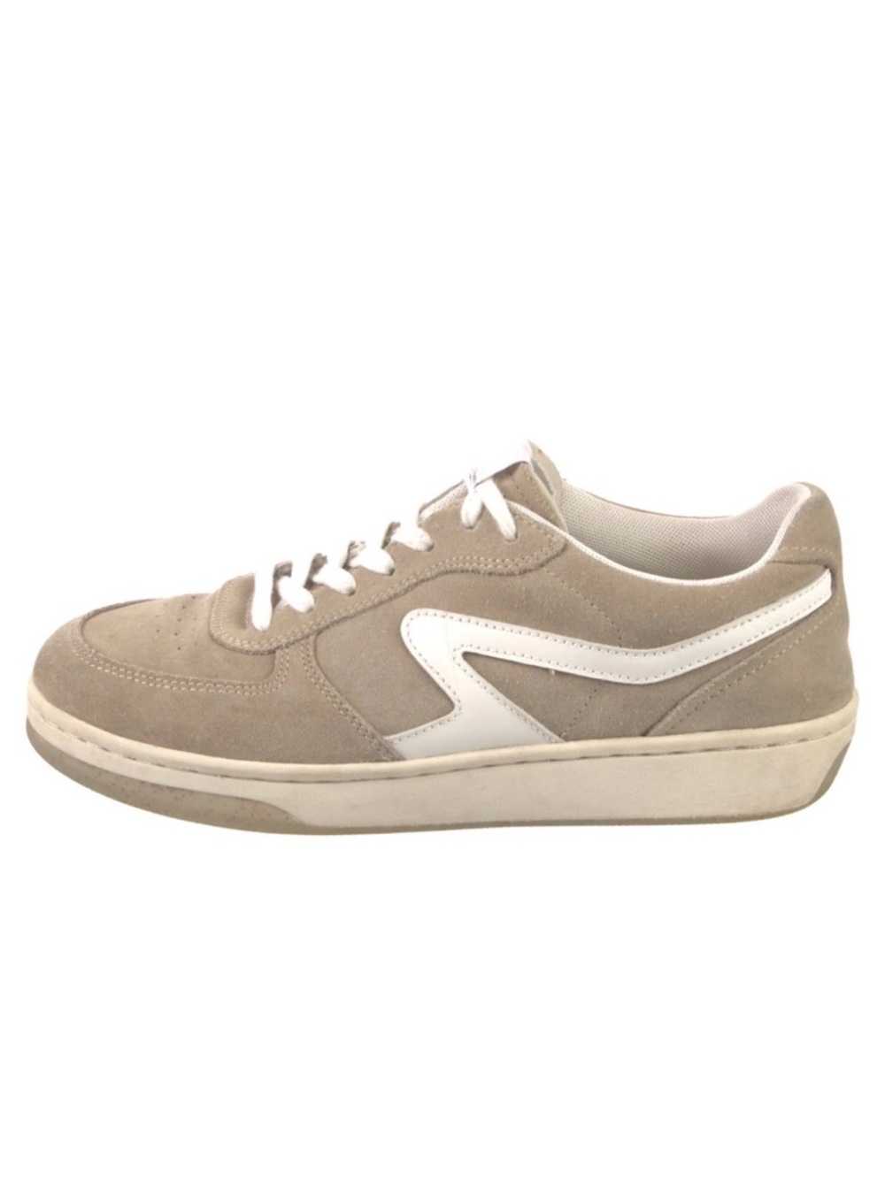 rag & bone Beige Suede Low-Top Sneaker with White Trim